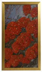 Winifred Strangman, Untitled, Flowers and butterflies of India oil on canvas 149 x 80cm