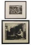 John Buckland Wright, Untitled, and Charles W Cain (1893-1962) 'Indian Silversmith' etching