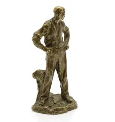 Jules Dalou, Untitled, a gilt bronze figure of a resting worker