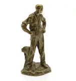 Jules Dalou, Untitled, a gilt bronze figure of a resting worker