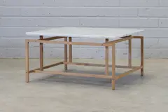 Henning Nørgaard, Untitled, the square marble top raised on a soaped oak support