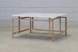 Henning Nørgaard, Untitled, the square marble top raised on a soaped oak support