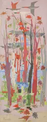 ... Pacliardini, Untitled, mixed media on silk 242 x 94cm