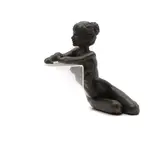 Tom Greenshields, Untitled, a bronzed resin figure of a seated nude lady