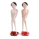 Fahui Luo, Untitled, Flower a pair of sculptures in polychrome resin
