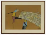 Lê Thiết Cương, Untitled, gouache on fabric 48 x 71cm