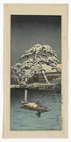 Kawase Hasui, Untitled, Funabori no yuki (Snow at Funabori) woodblock print
