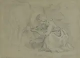 Jean-Baptiste Huet, Untitled, pencil and white chalk 19.5 x 23cm