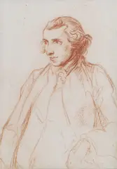 Benjamin West, Untitled, three-quarter-length standing red chalk 14.2 x 9.8cm Provenance: Christie's London