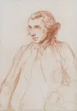 Benjamin West, Untitled, three-quarter-length standing red chalk 14.2 x 9.8cm Provenance: Christie's London