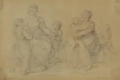 Untitled by Francesco Bartolozzi, pencil and red chalk 11.5 x 16cm, sold Nov 2024