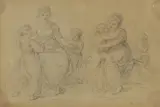 Francesco Bartolozzi, Untitled, pencil and red chalk 11.5 x 16cm