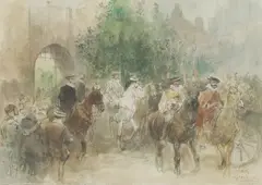 Charles Rochussen, Untitled, pen and ink and watercolour over pencil 21 x 28cm Provenance: With The Rowley Gallery
