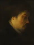 Jan Lievens, Untitled, in profile oil on panel 32 x 24.5cm Provenance: Private collection