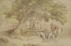 Untitled by Thomas Rowlandson, Showing the way pen and ink and watercolour 16.5 x 24.5cm, sold Nov 2024