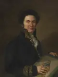 Vicente López Portaña, Untitled, holding a painted sketch oil on canvas 86 x 64cm