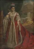 F... Wilcockson, Untitled, oil on canvas 158 x 112cm Probably based on a 1902 photograph by Lafayette.