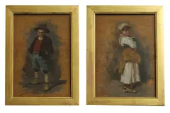 Antonio Piccinni, Untitled, both signed 'A Piccinni' l.l. oil on board 22 x 15cm (2)