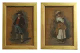 Antonio Piccinni, Untitled, both signed 'A Piccinni' l.l. oil on board 22 x 15cm (2)
