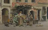 Aleksandr Nikolaevich Roussoff, Untitled, watercolour 42 x 65cm Provenance: Private collection