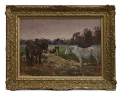 Untitled by Malcolm Coward, oil on canvas laid on board 38 x 53cm, sold Nov 2024