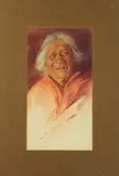 Gerald Cassidy, Portrait of a Laughing Man, watercolor on cream paper