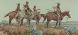 Nick Eggenhofer, Four Mounted Native American Scouts