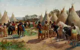 John Howard Martin, Return from the Hunt, oil on canvas