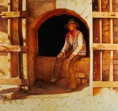Gordon Snidow, These Colors Don't Fade or Run, 2001, oil on board