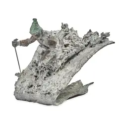 Lee A. Stark, The Skier, 1989, bronze with white and green patina