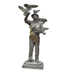 George Lundeen, Old Friends, 1985, bronze with brown and green patinas