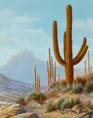 Desert Cactus by David Chapple, oil on canvas, sold Aug 2021