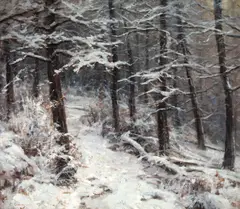 Winter Trail by Clyde Aspevig, oil on board, offered Aug 2021