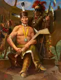 William Harry, Osage Chief Claremore, oil on canvas