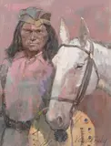 Kenneth Riley, Apache man and white horse