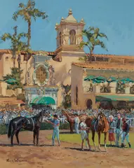Peter Williams, Del Mar Racetrack, oil on canvas