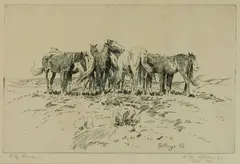 Fly Time by Elling William "Bill" Gollings, 1928, Etching, on wove paper, sold Aug 2021
