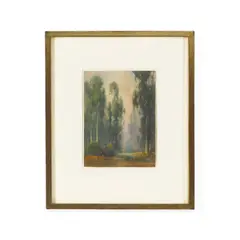 A View through Eucalyptus Trees to a Pool by Percy Gray, 1922, watercolor on paper, sold Apr 2021