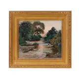 Joseph Kleitsch, River Landscape at Sunset, oil on canvas
