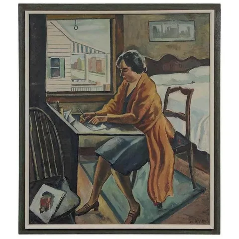 Edgar Nye, Woman at a Writing Desk, oil on canvas