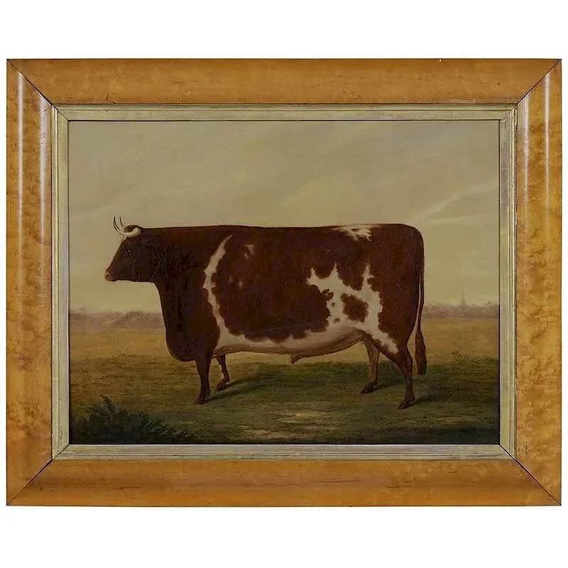 William Willoughby, The Improved Lincolnshire Ox, Durham Cross, Smithfield, 1832, oil on canvas