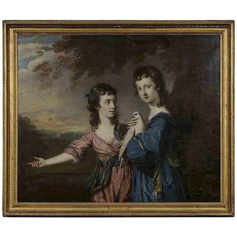 John Berridge, Isabella and Elizabeth Ann, Daughters of Willoughby Wood, Esq., oil on canvas