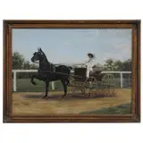 Marguerite Kirmse, Hackney Pulling a Carriage on a Track