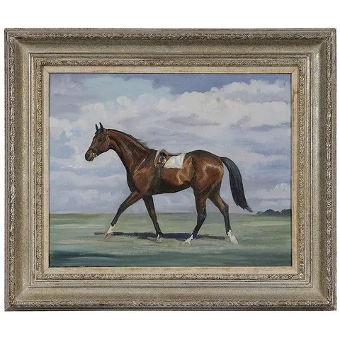 Jean Bowman, Saddled Horse, oil on canvas board