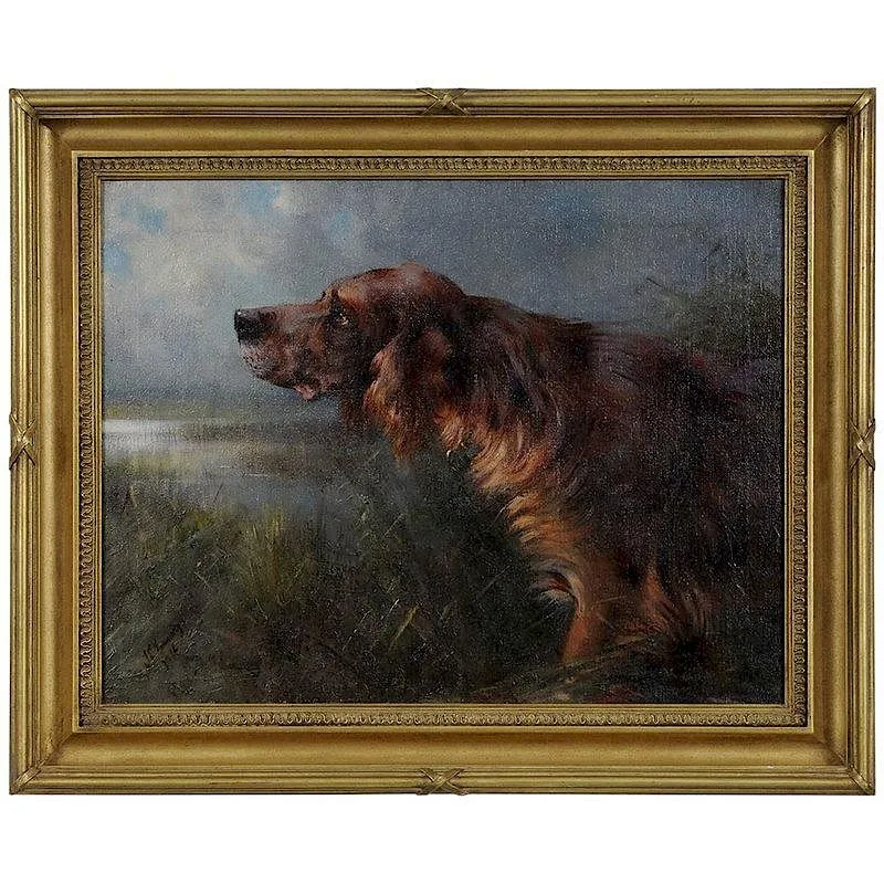 Portrait of an Irish Setter by John Charles Tunnard, oil on canvas, sold Jul 2017