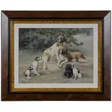 Edmund Henry Osthaus, Two St. Bernards, a Black Cocker Spaniel, an English Setter and a Terrier