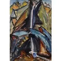 Theo Hios, Bird Bath, Watercolor on paper