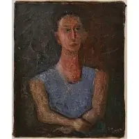 Nahum Tschacbasov, Woman with crossed arms, Oil on canvas