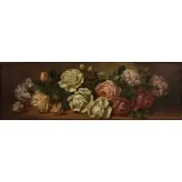 Thomas Frederick Collier, Still Life of Roses, Oil on canvas