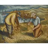Leon Bibel, Repairing the Nets, Color silkscreen